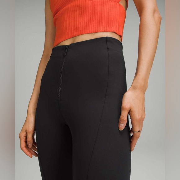 Lululemon Pull-On Zip-Front Stirrup High-Rise Pant *Full Length in Black, Small - Picture 5 of 15